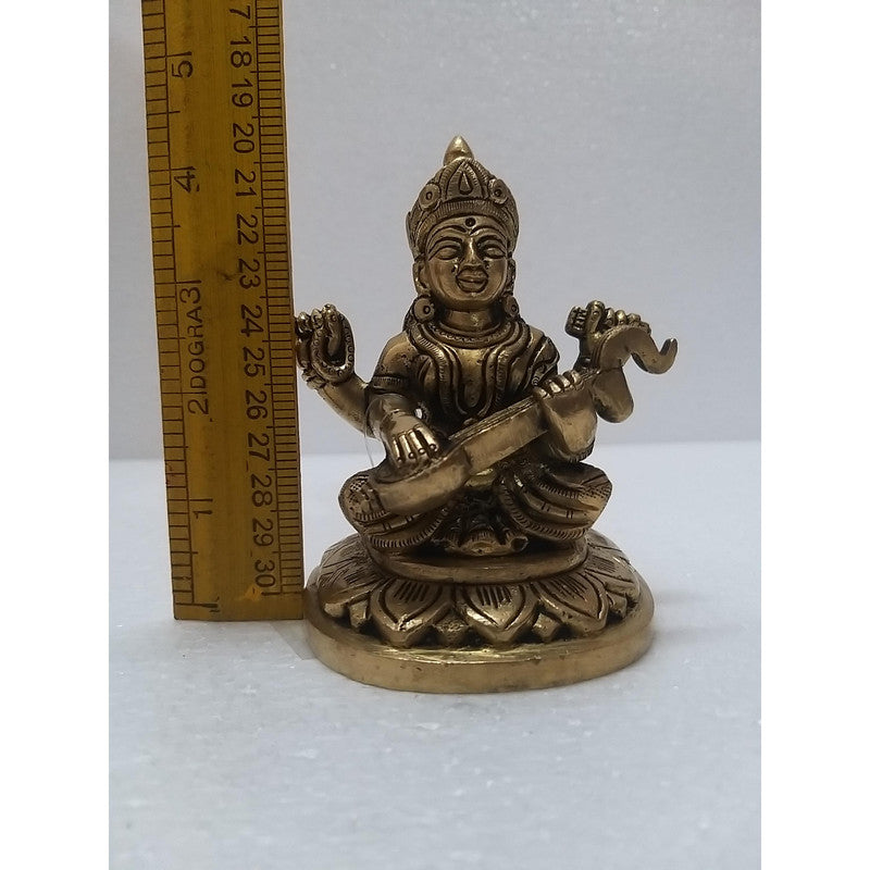 Goddess Saraswati Mata Statue Figurine | Brass | Worship Pooja| Temple (1990)