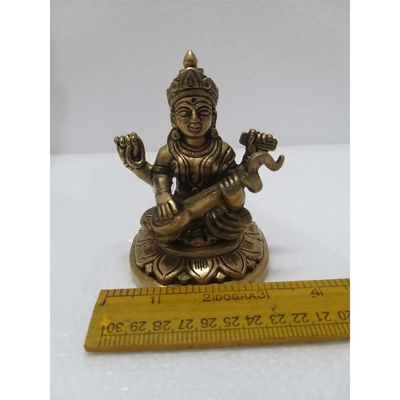 Goddess Saraswati Mata Statue Figurine | Brass | Worship Pooja| Temple (1990)