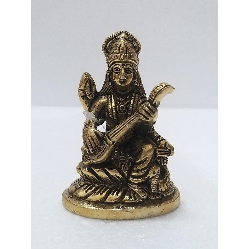 Goddess Saraswati Mata Statue Figurine | Brass | Worship Pooja| Temple (1991)