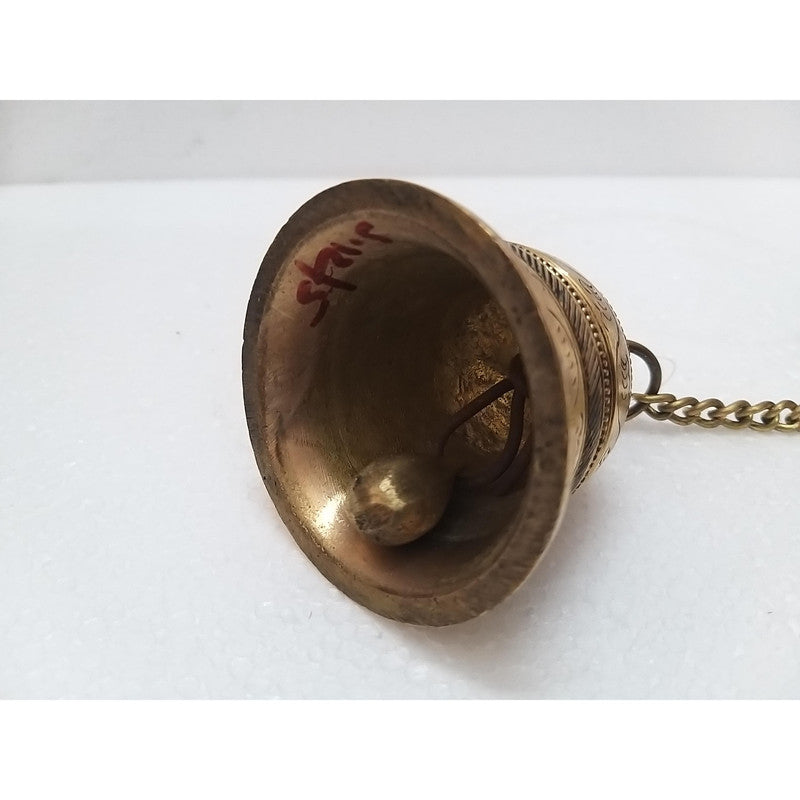 Hanging Bell with Chain | Brass | Home Decor Lord GOD Temple Mandir (2107)