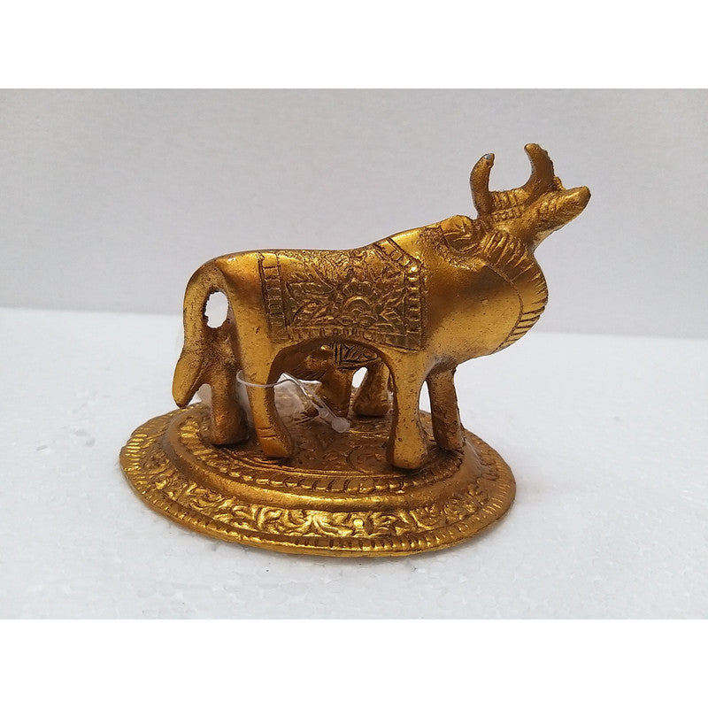 Hindu Lord Krishna Cow with Calf Statue Figurine| Temple Mandir Home Decor  (2108)