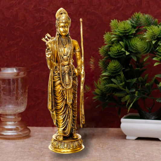 Large Brass Ayodhya Ram Murti Idol Statue | Temple Mandir Home Decor  (2120)